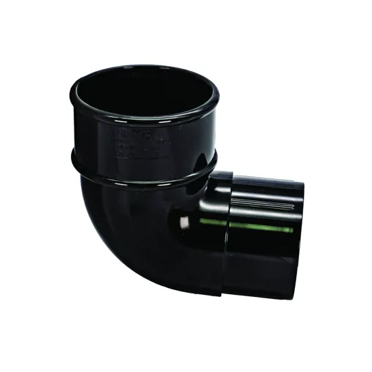 Floplast RB1B 68mm Black Round Downpipe 90� Bend