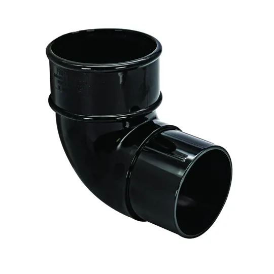 Floplast RB1B 68mm Black Round Downpipe 90� Bend