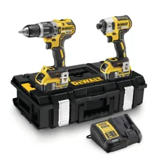 DeWalt DCK266P2-GB 18V XR Brushless Hammer Drill & Impact Driver, 2 x 5.0Ah Batteries, Charger & Case