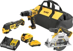 DeWalt DCK318PD 12V XR Brushless Combi Drill/Multi Tool/Circular Saw Set, 2 x Batteries, Charger & Bag