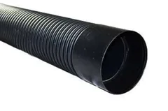 Polypipe RB150X6 125mm x 6m Ridgiduct Twin Wall Ducting Plain Ended, Black
