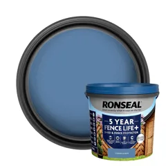 Ronseal Fence Life Plus Shed & Fence Paint - 5L - Cornflower