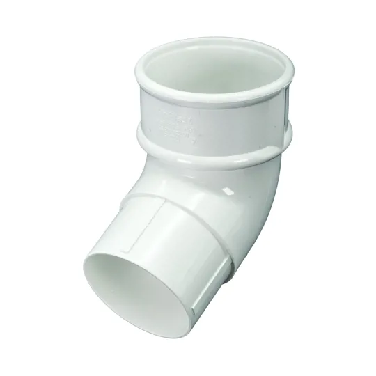 Floplast RB2W 68mm White Round Downpipe Offset Bend