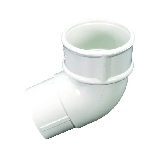 Floplast RB2W 68mm White Round Downpipe Offset Bend
