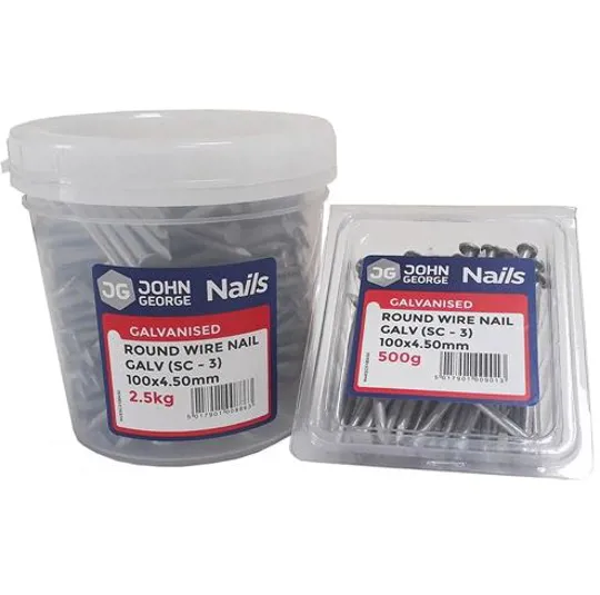 Fortis Propack Galv Clout Nails 30mm 500gm (2.65) (Tub)