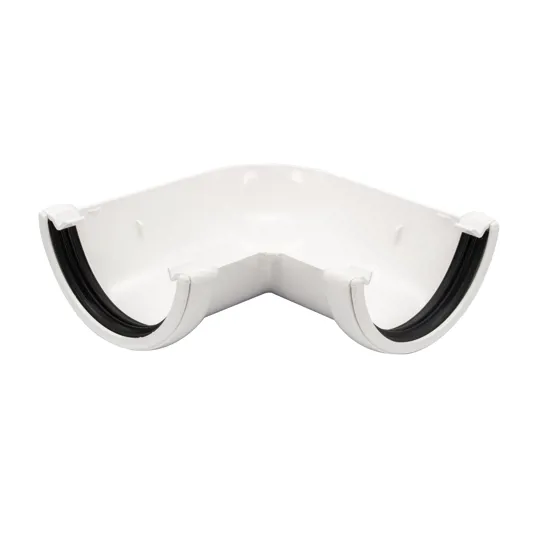 Floplast RA1W 112mm White Half Round Gutter  90� Angle
