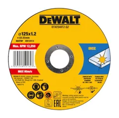DeWalt DT42340TZ-QZ Thin Metal/Inox Discs, 125 x 1.2mm, Tin of 10