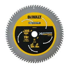 DeWalt DT99576-QZ Extreme Runtime Circular Saw Blade, 305mm x 30mm x 78T
