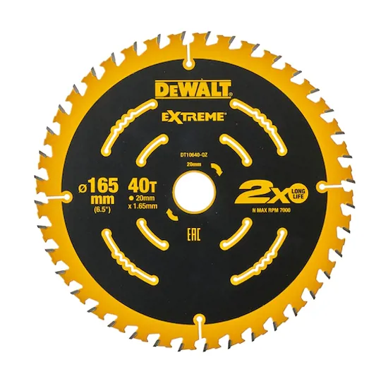 DeWalt DT10640 Xtreme Cordless Saw Blade 165 x 20mm x 40T