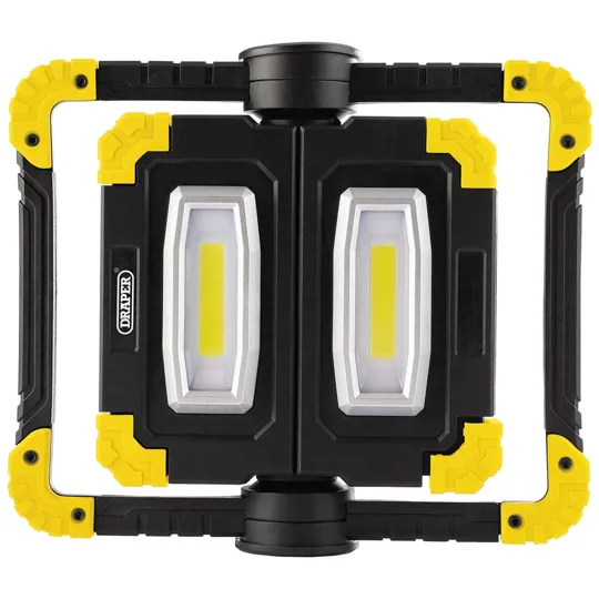 Draper 87696 Twin COB LED Rechargeable Work Light, 10W, 850 Lumens