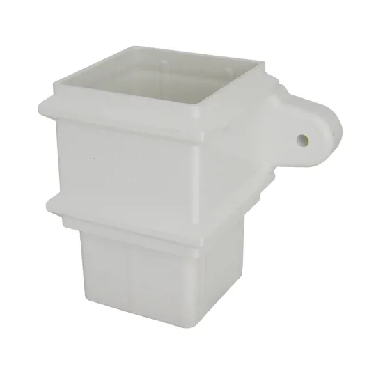 Floplast RSS2W 65mm White Square Downpipe Socket + Lugs
