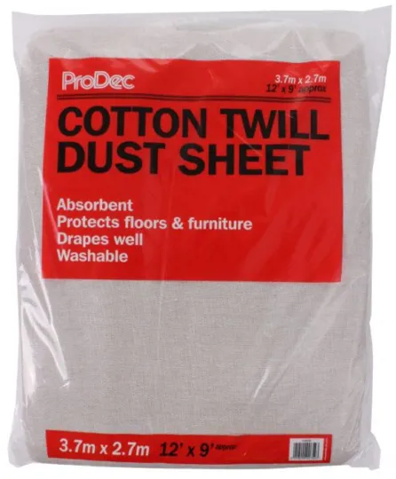 ProDec 129SQB Cotton Dust Sheet 3.7m x 2.7m