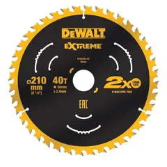 DeWalt DT20433-QZ Extreme Circular Saw Blade, 210 x 30mm x 40T