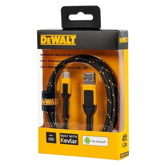 Dewalt Braided Cable Type C to Usb 4ft Charger Lead