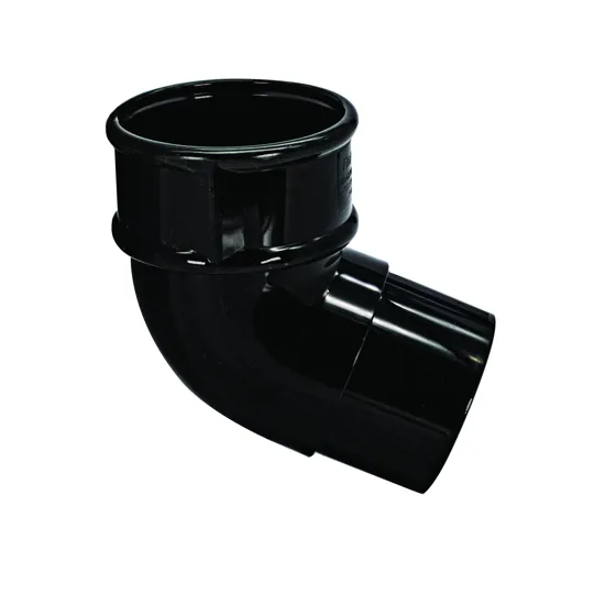 Floplast RB2B 68mm Black Round Downpipe Offset Bend