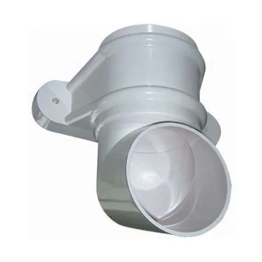 Floplast RB4W 68mm White RoundDownpipe Shoe + Fixing Lugs