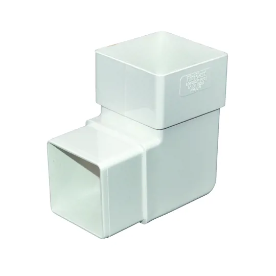 Floplast RBS1W 65mm White Square 90� Downpipe Bend