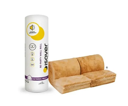 Isover RD Party Wall Insulation Roll (Pre Cut To 455mm) 75x910x8500mm (7.74m�)