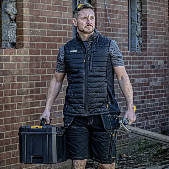 DeWalt Force Lightweight Rip-Stop Slim Fit Gilet Black, Size S
