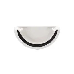 Floplast RE1W 112mm White Half Round Gutter External Stopend