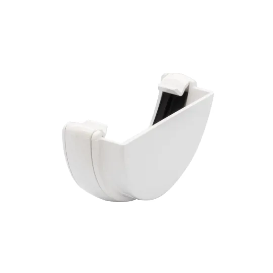 Floplast RE1W 112mm White Half Round Gutter External Stop End