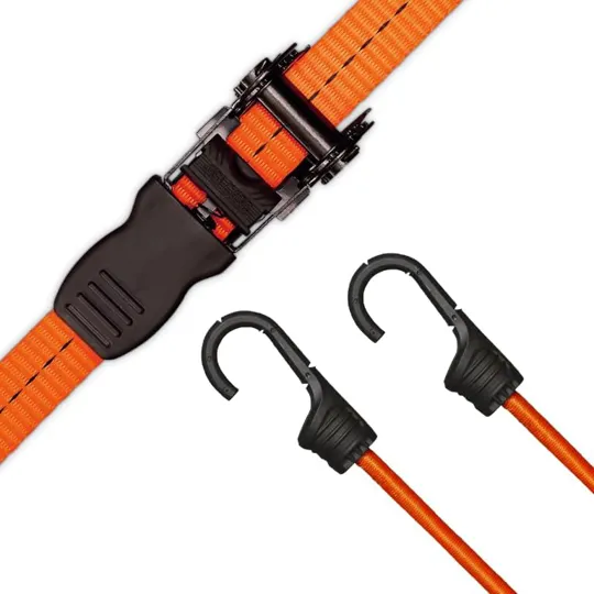 Kargo 2x Light Duty Straps & 6x Bungees, 8pc Set 