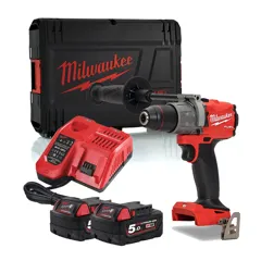 Milwaukee M18FPD2-502X 18V Fuel Gen 3 Percussion Drill Set, 2 x 5.0Ah Batteries, Charger & Case