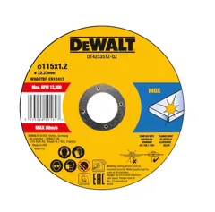 DeWalt DT42335TZ-QZ Metal/Inox Cutting Discs, 115 x 1.2mm, Tin of 10
